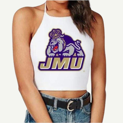 JMU Halter Top, Women's Tailgate Apparel, Cotton Spandex Material, James Madison University