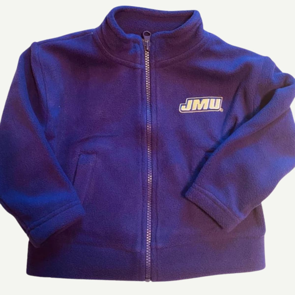 JMU Infant/Toddler/Youth Embroidered Polar Fleece Jacket, Official JMU Kids Apparel, Soft and Warm Fleece Jacket, Full Zip Front, Tab Collar and Bottom, Two Front Pockets, Embroidered JMU Logo