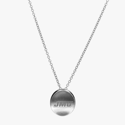 JMU Organic Petite Necklace by Kyle Cavan, block logo pendant, Sterling Silver jewelry, university pride accessory- STERLING SILVER