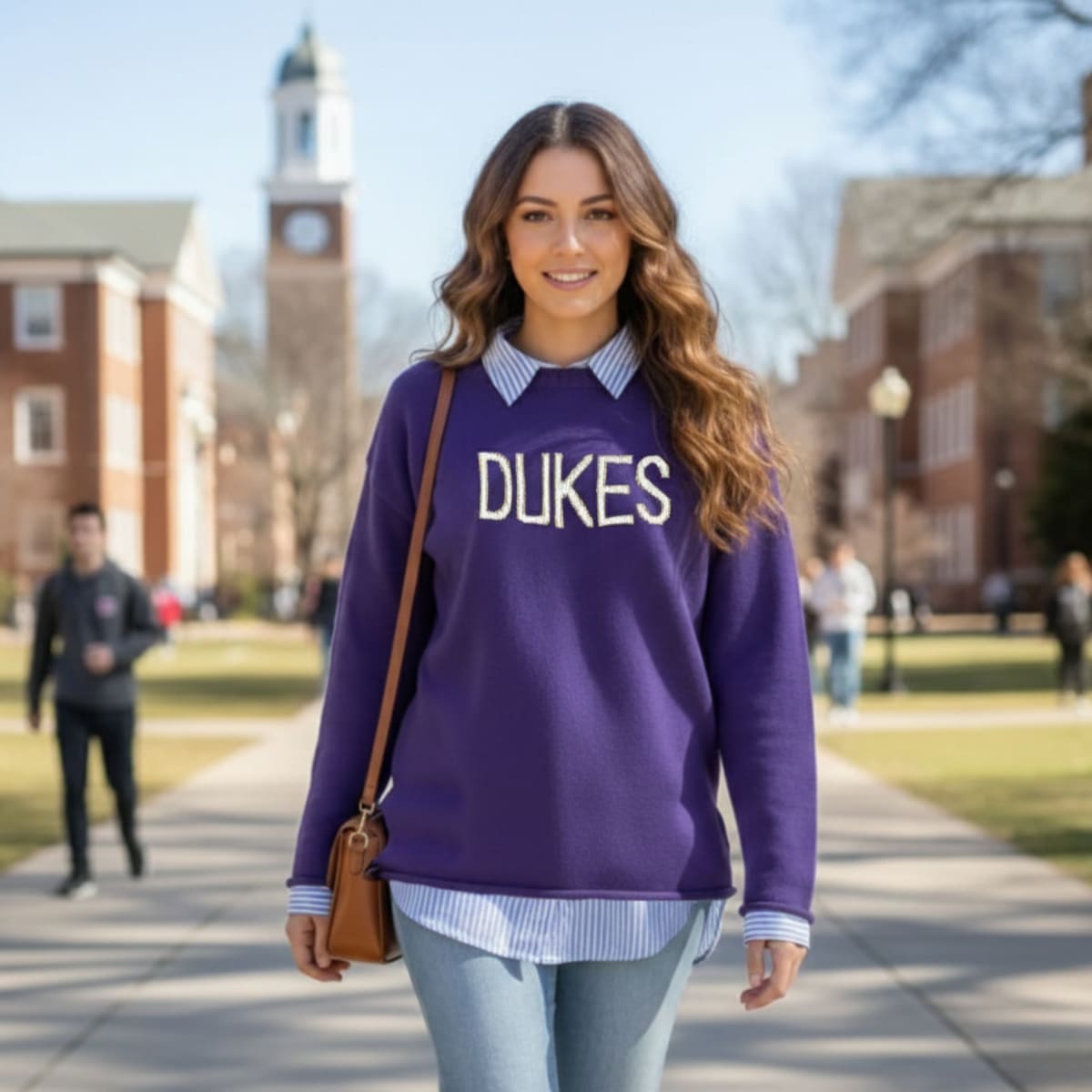 JMU Rolled Crewneck Sweater