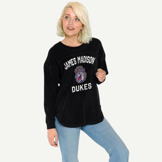 JMU Sherpa Pullover Jersey, Women's Apparel, Purple Nation, JMU Dukes Fan Gear