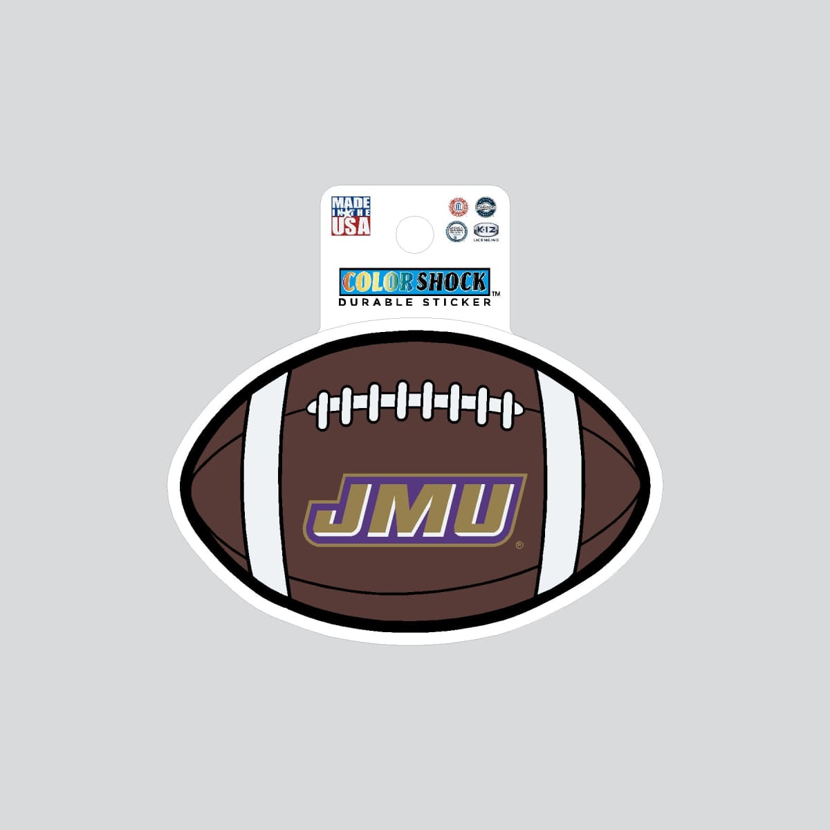 Sporty sticker celebrating JMU football.