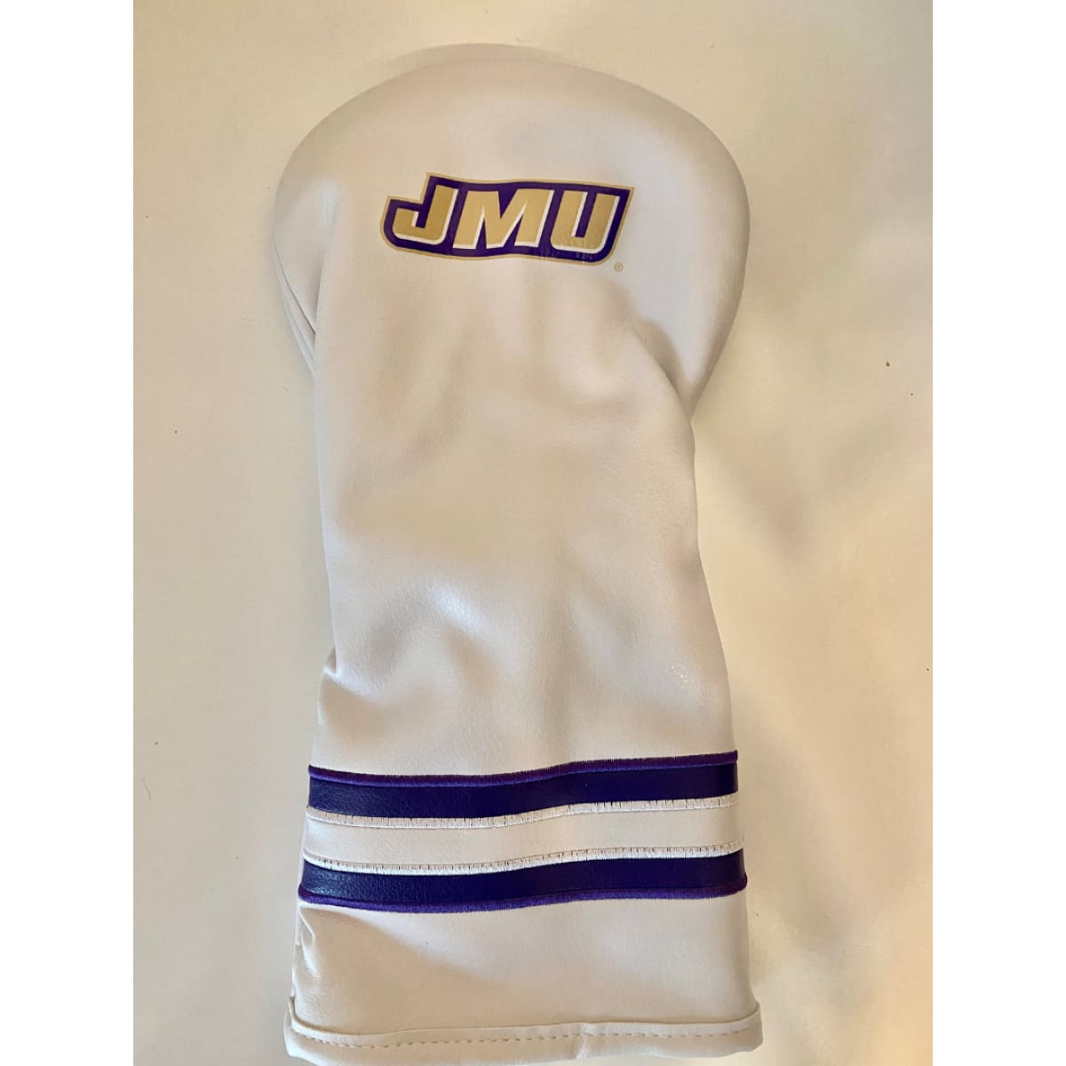 JMU Vintage Driver Headcover - WHITE W/PURPLE STRIPES