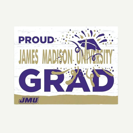 JMU Yard Grad Sign, 18x24 inches, corrugated plastic, reusable graduation decoration