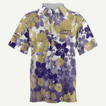 Men’s Short Sleeve Performance Button Down JMU Aloha