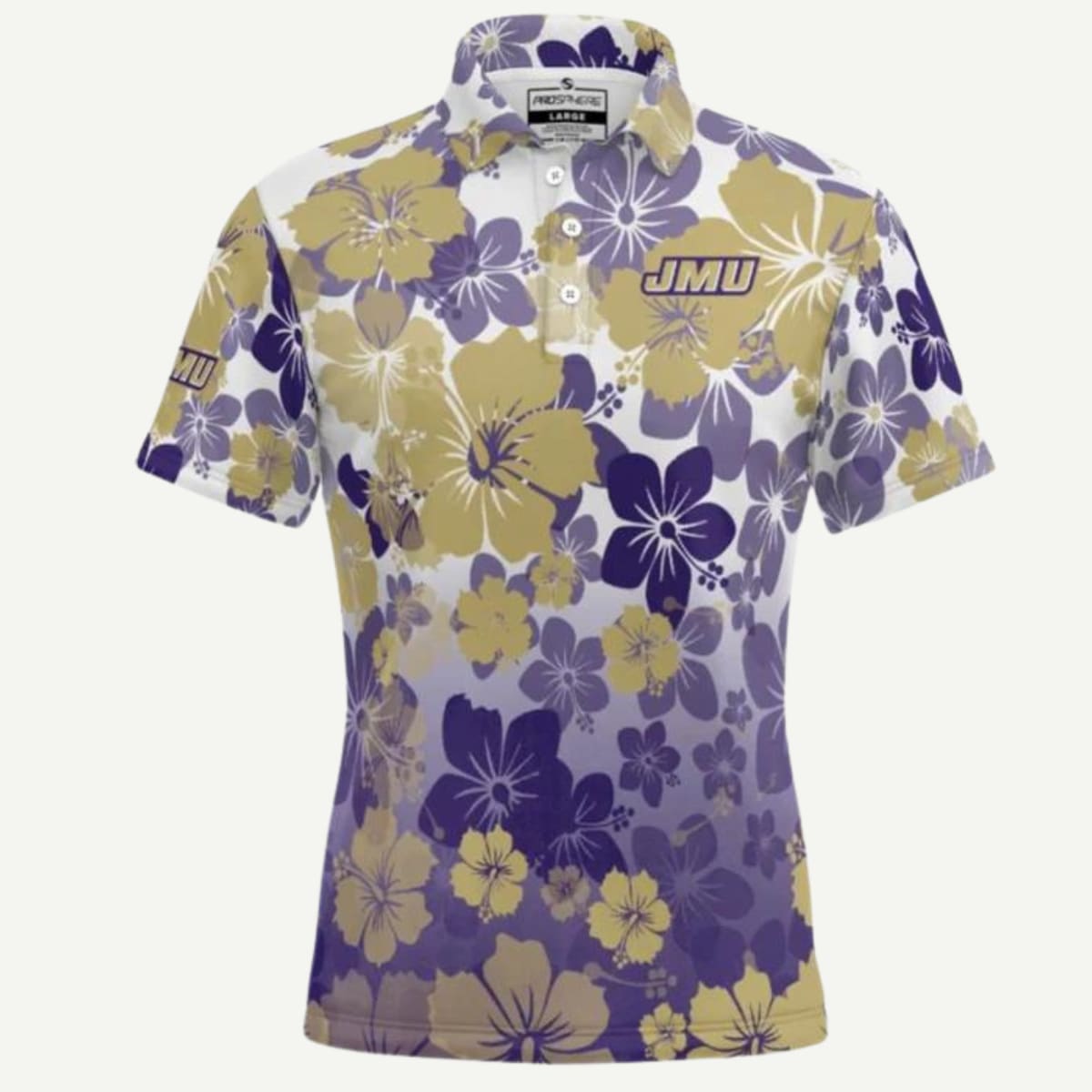 Men’s Short Sleeve Performance JMU Aloha Polo - SMALL - Polo