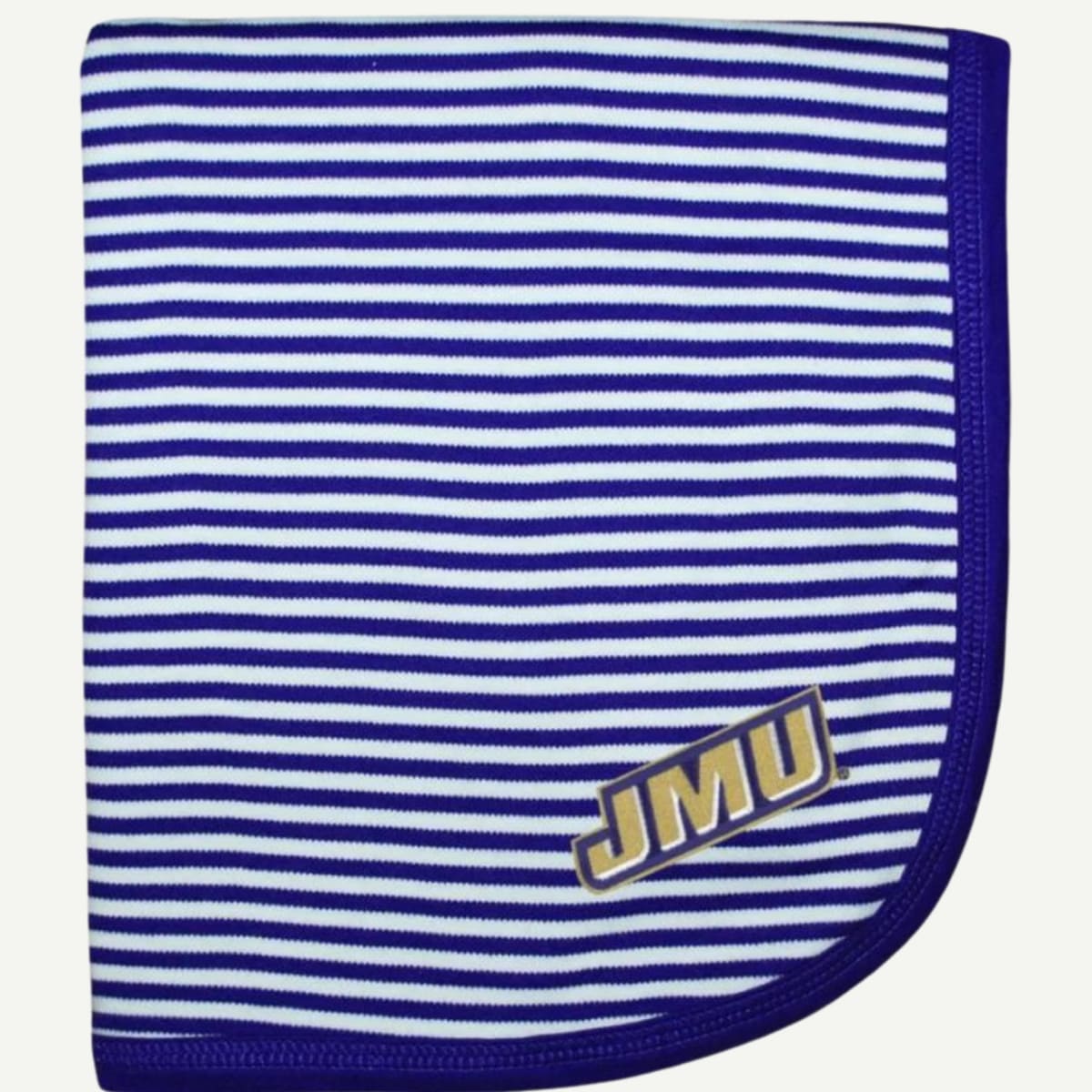 Striped Baby Blanket, Official JMU Baby Apparel, Duke Dog Pride Blanket, Baby Shower Gift, Baby Accessory, Matching Newborn Bib, Hospital Coming Home Blanket