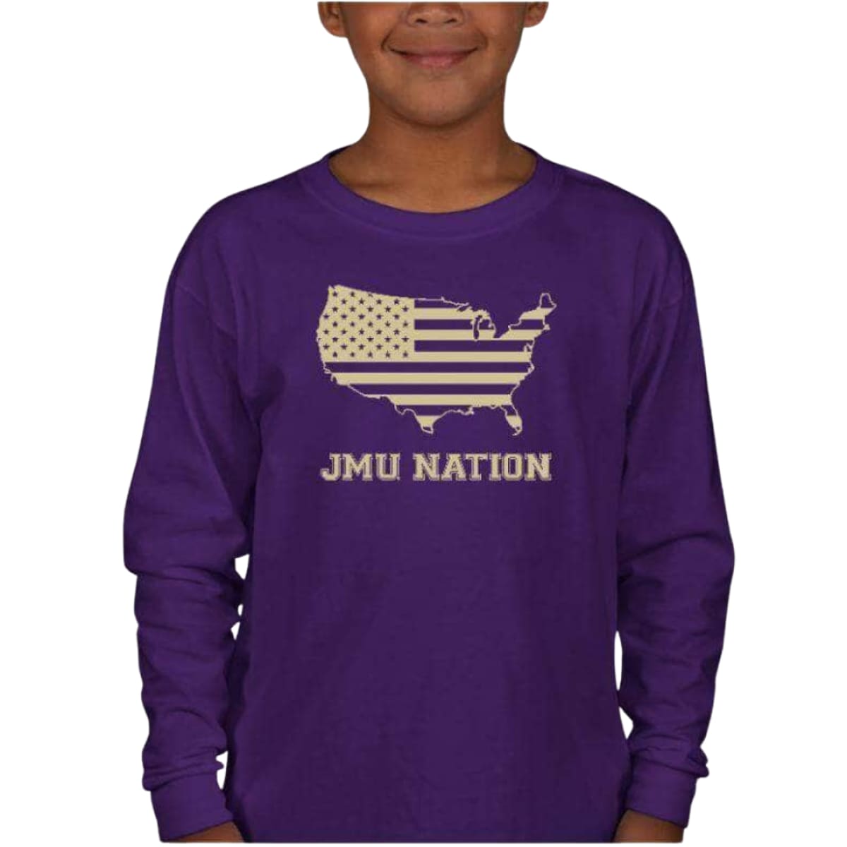 JMU NATION,Cotton Jersey Toddler Long Sleeve Tee, Long Sleeve Toddler Shirt, Ribbed Neck and Cuffs, Durable Toddler Tee, Taped Shoulders, Double-Needle Hem, Soft Cotton Shirt- 2T / PURPLE