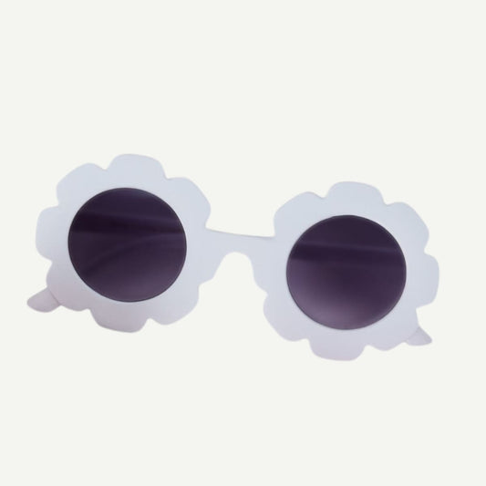 Sunglasses with flower-shaped frames on a white background