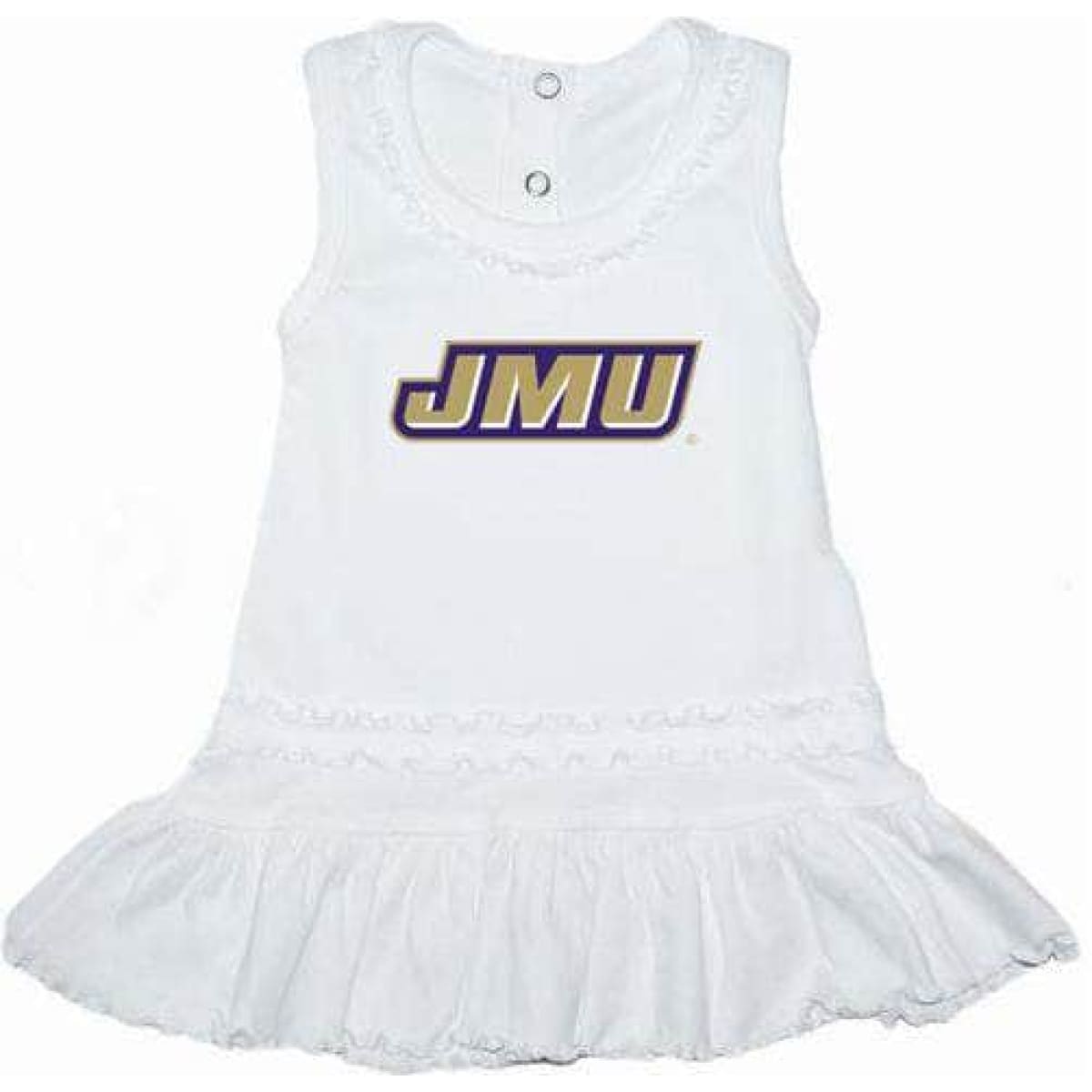 JMU Nation Dress 0-3 Mo. / White Infant/Toddler JMU Ruffled Tank Dress