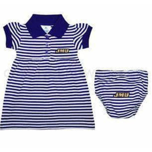 JMU Nation JMU Infant Striped Polo Dress and Bloomer